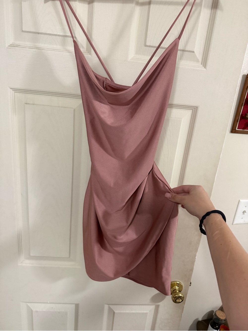 Windsor Rose Pink Cowl Neck Mini Dress